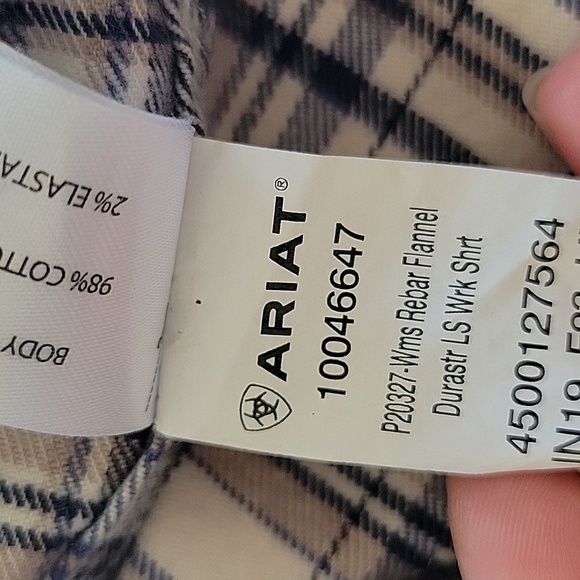 Ariat Western Cowgirl Plaid Button Shirt Thick Soft Flannel Work Top Casual S - Picture 8 of 10